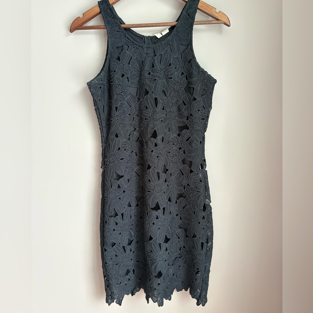 Japna Lace Overlay Black Dress Size Small - Picture 1 of 5